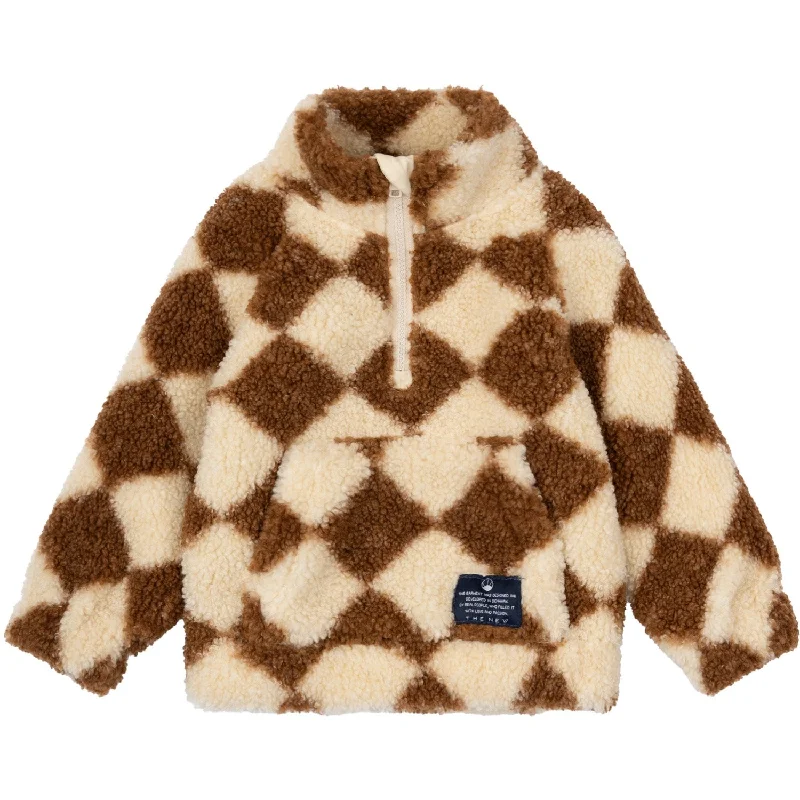 Fashionable Ease THE NEW Siblings Toffee Check Aop Lonzo Teddy Sweatshirt