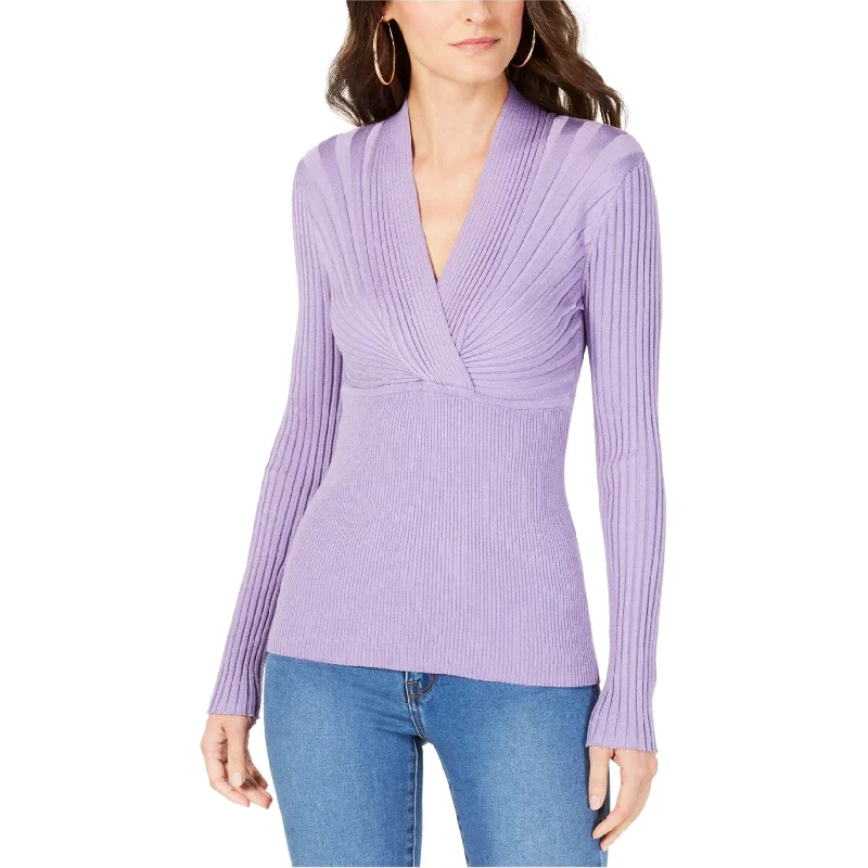 Elegant Comfort I-N-C Womens Multi-Directional Knit Sweater, Purple, XX-Large