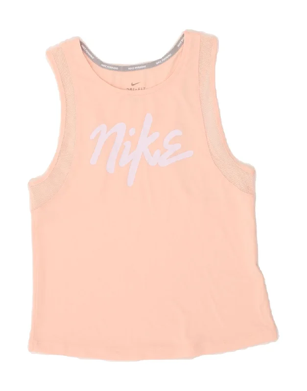 Urban Chic NIKE Womens Running Crop Graphic Vest Top UK 8 Small Pink
