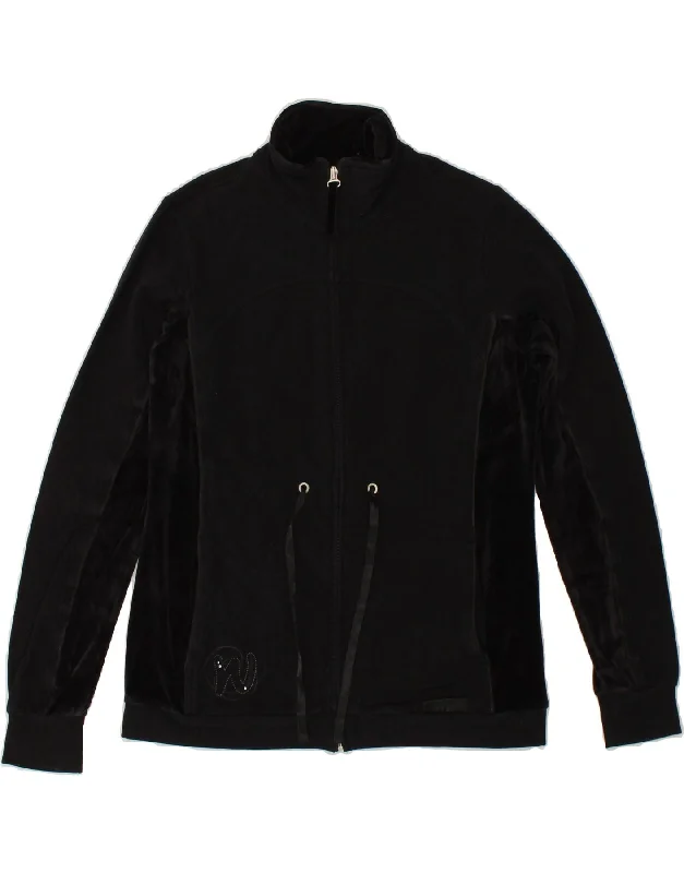 Comfortable Fashion CHAMPION Womens Easy Fit Tracksuit Top Jacket UK 10 Small Black Cotton