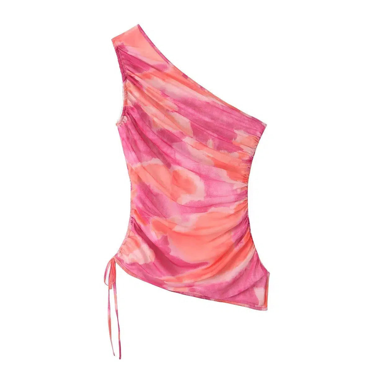 Elegant Comfort Asymmetrical Tie-Dye One-Shoulder Vest