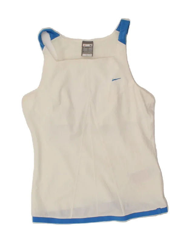 Exquisite Craftsmanship NIKE Womens Vest Top UK 10/12 Medium White Colourblock Polyester Exquisite Craftsmanship NIKE Womens Vest Top UK 10/12 Medium White Colourblock Polyester