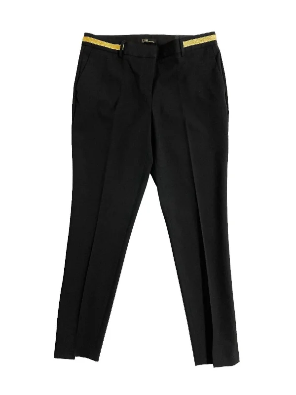 Casual Chic Women's Stretch Waist Work Modern Fit Trousers In Black