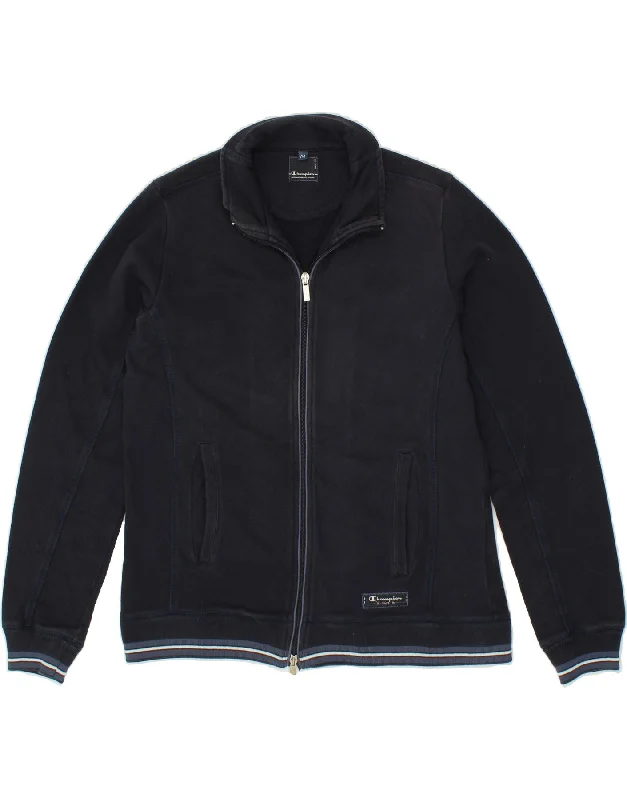 Relaxed Fit CHAMPION Womens Tracksuit Top Jacket UK 14 Medium Navy Blue