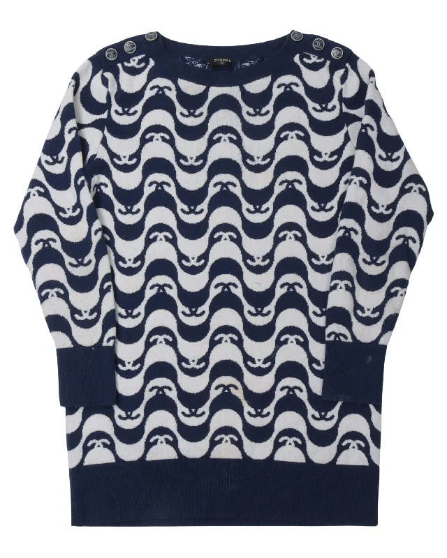 Layered Style Wavey Cashmere Sweater