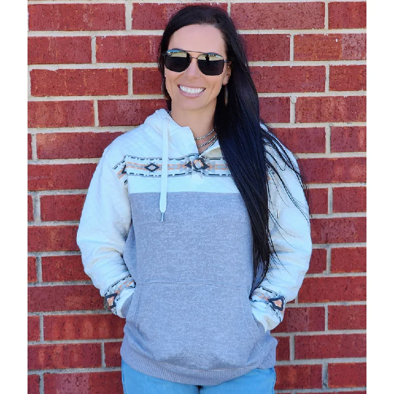 Cozy Outerwear Hooey Women's Jimmy Ladies Grey White Hoody
