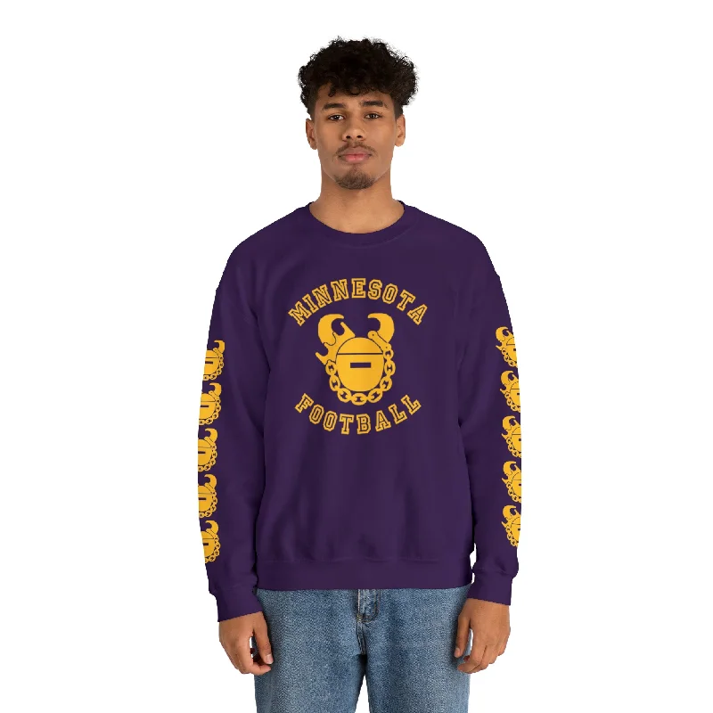 Cozy Chic Unisex Heavy Blend™ Crewneck - Minnesota Football + Game Day Helmet (Sleeves)