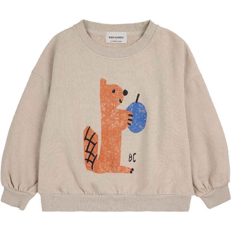 Cozy Vibes Bobo Choses Light Brown Hungry Squirrel Crewneck