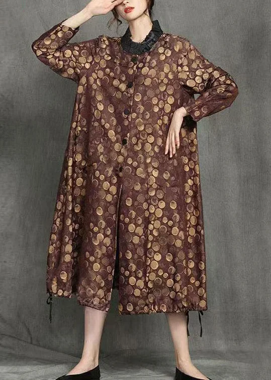 Cozy Dress Women Yellow Button Dot Pockets Long Coats Winter