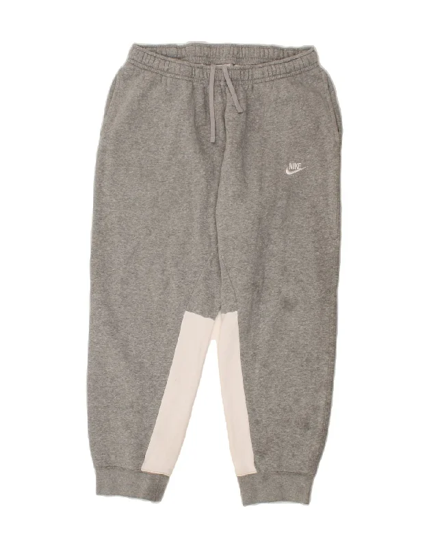 Trendy Comfort NIKE Womens Tracksuit Trousers Joggers UK 18 XL Grey Colourblock Cotton Trendy Comfort NIKE Womens Tracksuit Trousers Joggers UK 18 XL Grey Colourblock Cotton
