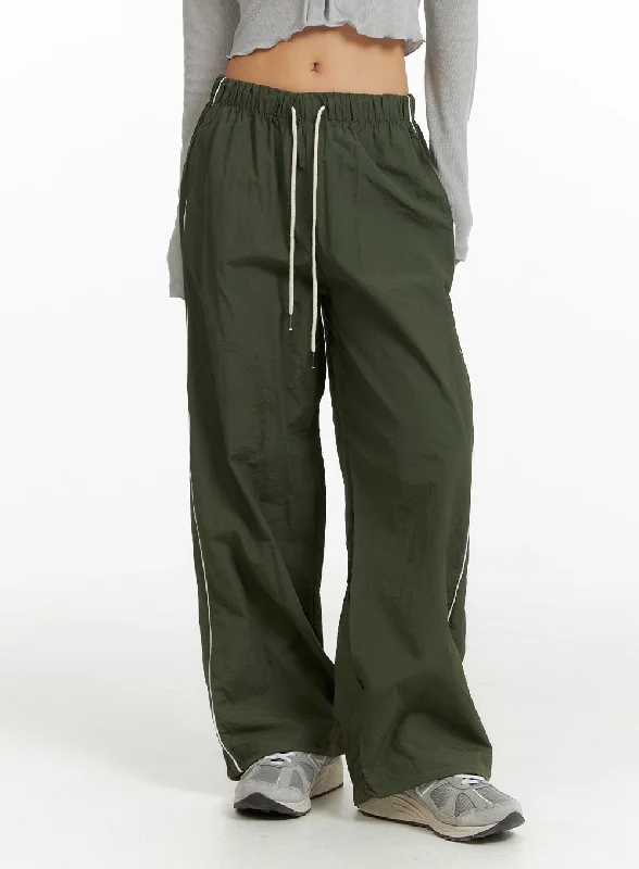 Casual Wear String Nylon Wide Pants CF414