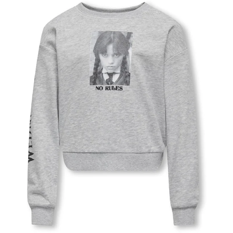Fashionable Items kids ONLY Light Grey Melange No Rules Nevermore Life Licens O-Neck Sweatshirt