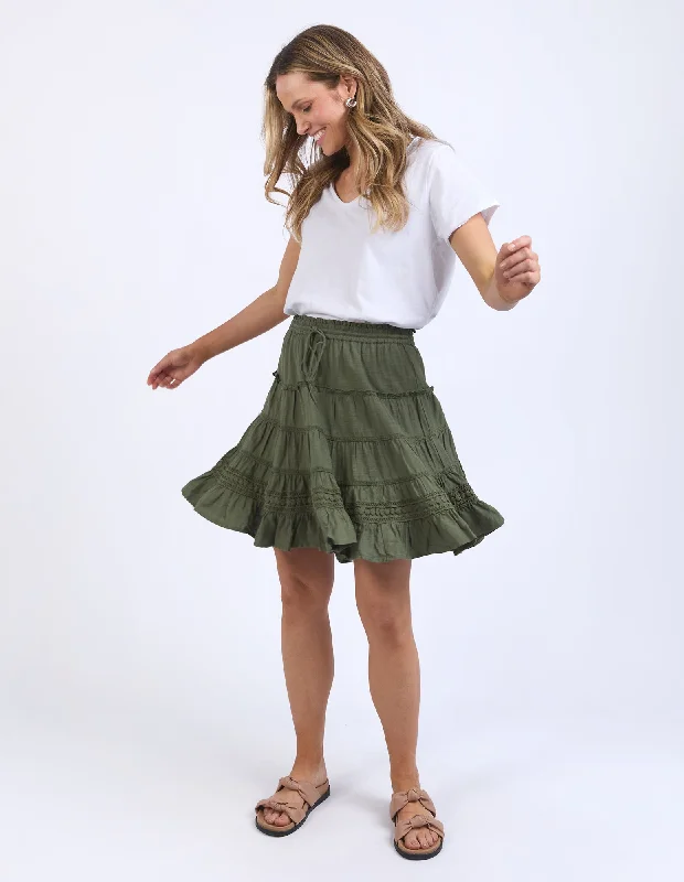 Modern Chic Elm Market Lace Trim Skirt Clover
