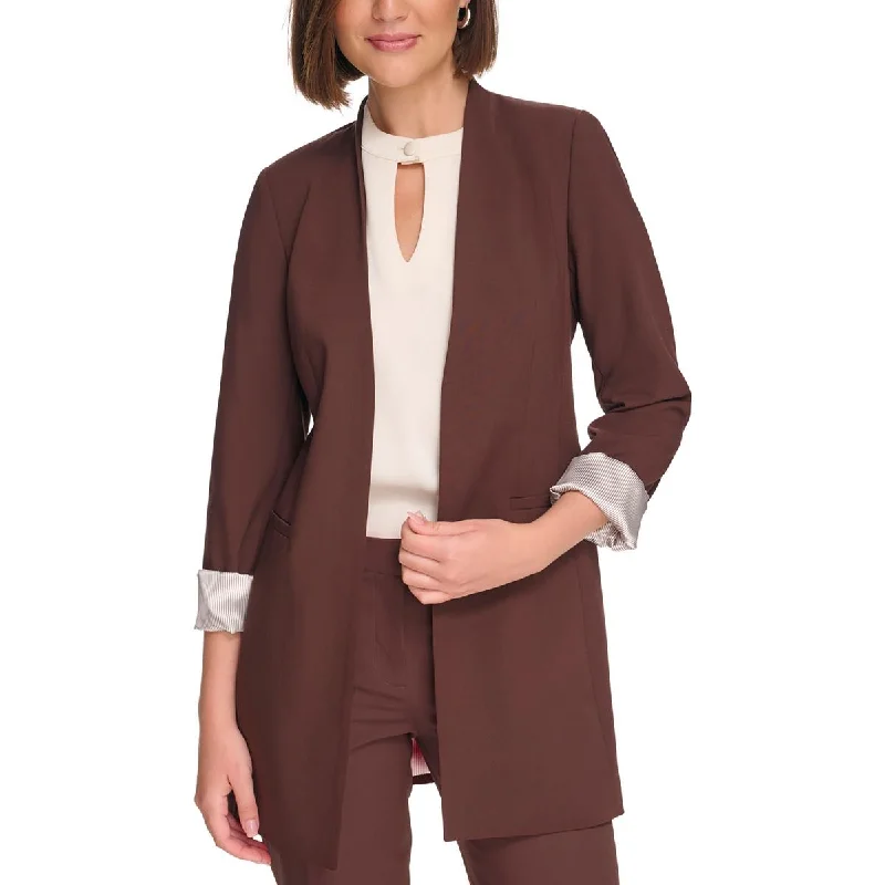 Urban Chic Calvin Klein Womens Petites Suit Separate Long Open-Front Blazer