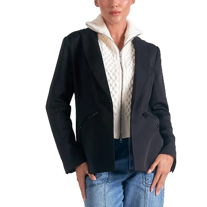 Casual Wear Elan Womens Collar  One-Button Blazer