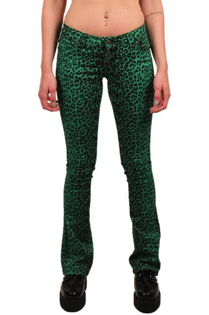 Casual Chic Wear Bootcut Jeans Cheetah Print