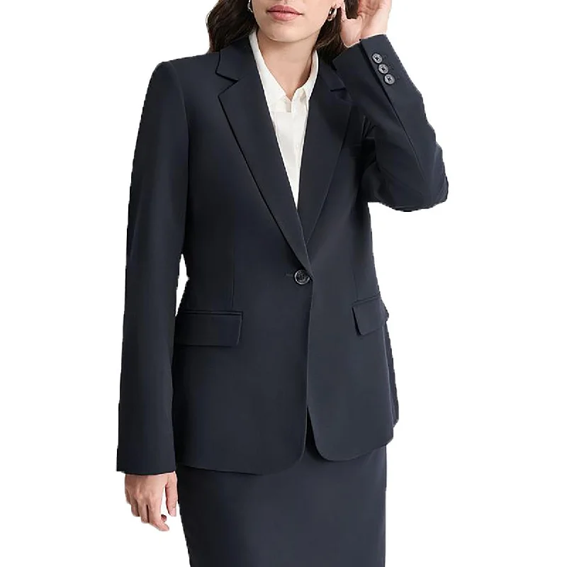 Casual Chic DKNY Womens Solid Rayon One-Button Blazer