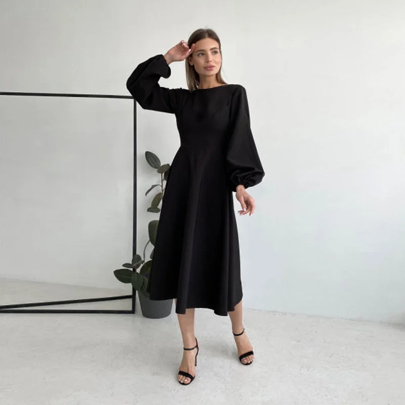 Effortless Wear Grace Backless Midi Dress