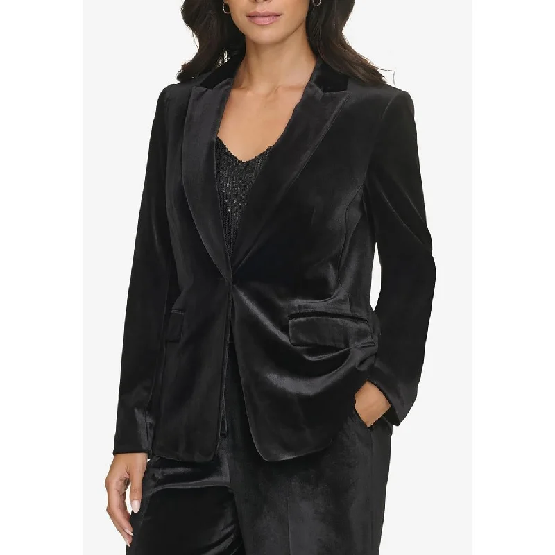 Comfortable Outfits Calvin Klein Womens Petites Collar  One-Button Blazer