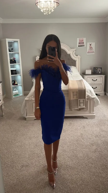 Modern Chic FIONA FEATHER CORSET MIDI DRESS