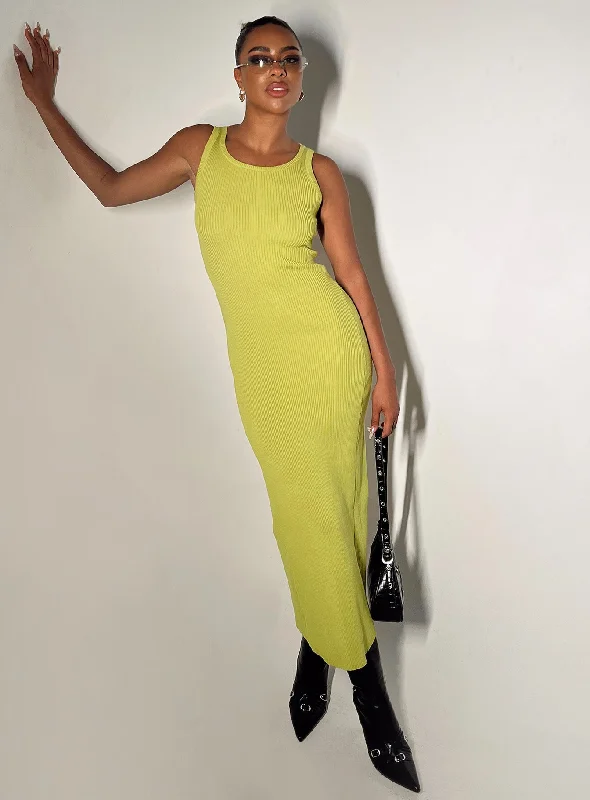 Soft Looks Thalma Midi Dress Lime