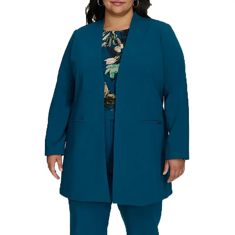 Exquisite Tailoring Calvin Klein Womens Plus Solid  Open-Front Blazer