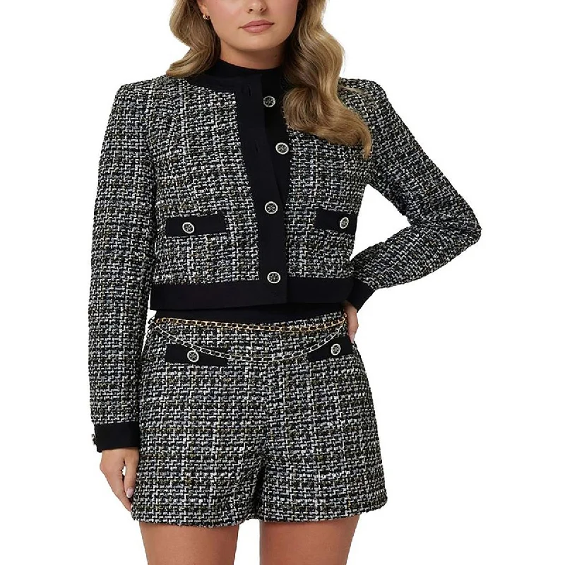Exclusive Customization Guess Womens Woven Tweed Collarless Blazer
