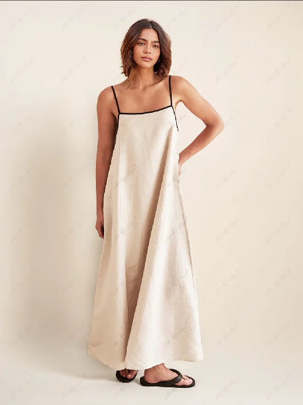 Relaxed Fit Classic Holiday Style Charming Contrasting Suspender Dress