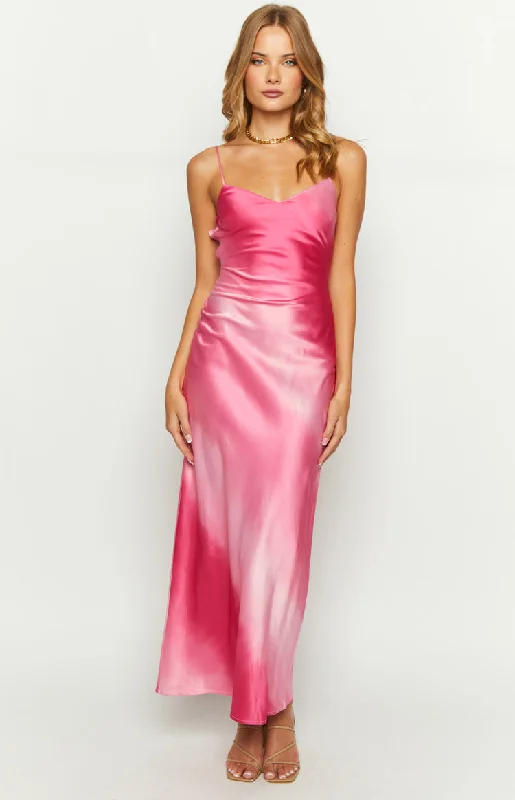 Comfy Chic Hanna Pink Ombre Maxi Dress