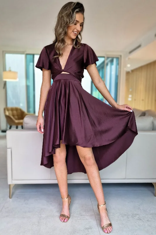 Urban Chic Maleri Satin Midi Dress | Chocolate
