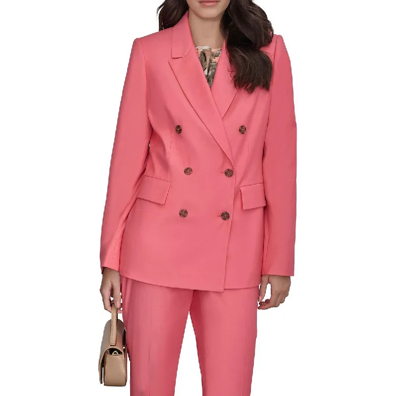 Warm Comfort DKNY Womens Collar  Double-Breasted Blazer