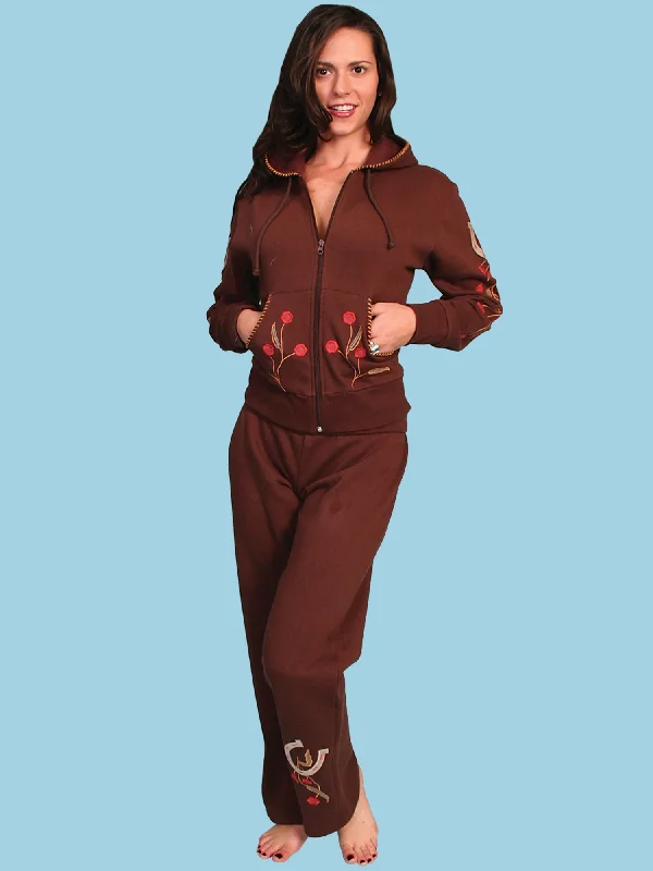 Summer Comfort Scully Womens Chocolate 100% Cotton Horseshoe Pants