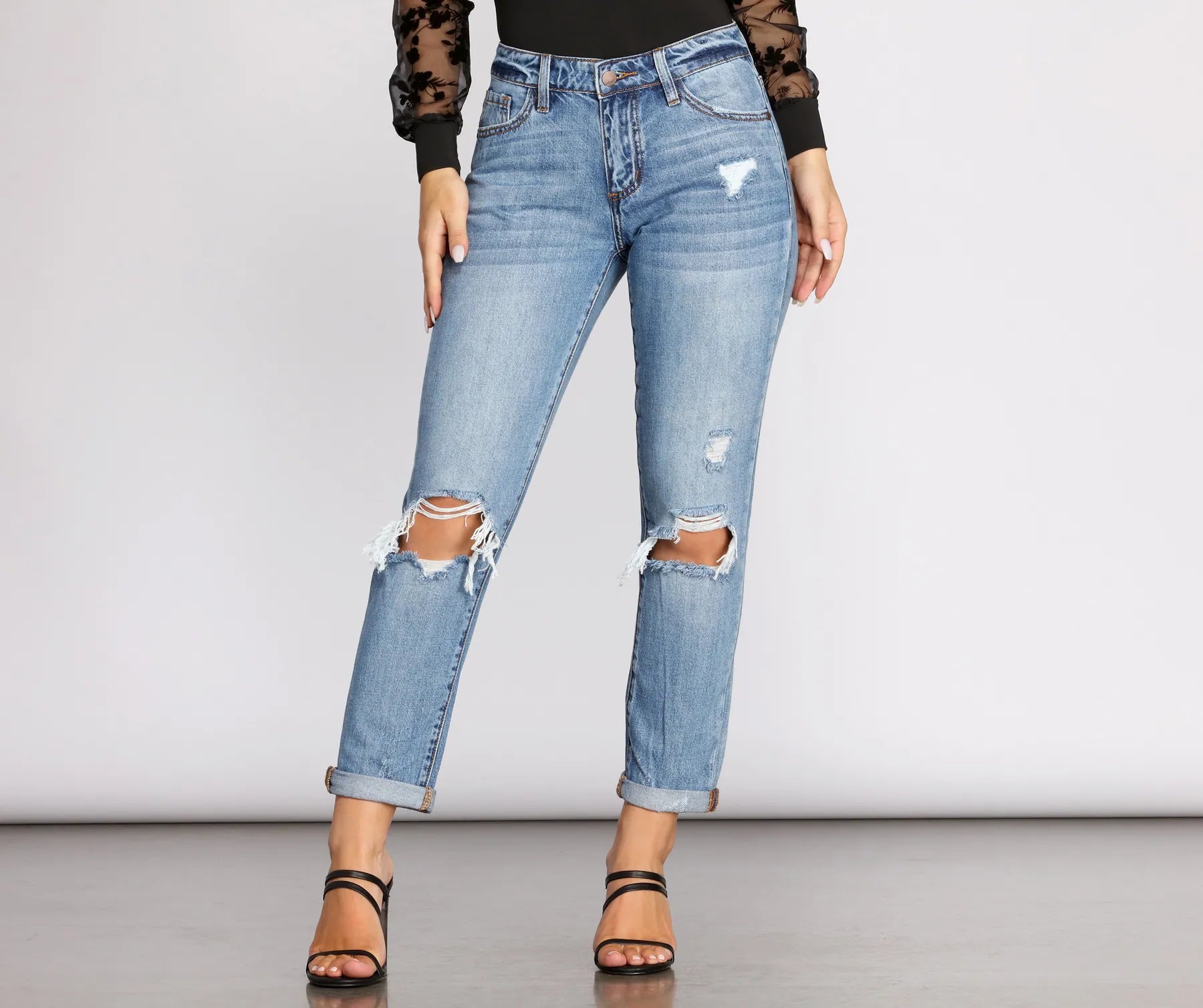 Layered Style Pushing The Limits Distressed Jeans