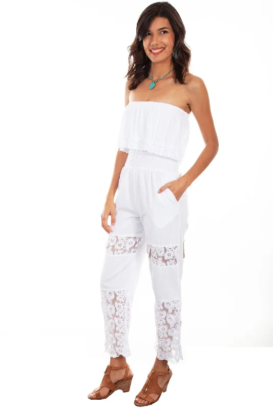 Smart Casuals Scully Womens White 100% Cotton Tube Top Romper