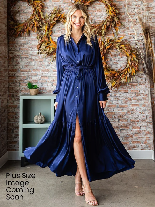 Warm Comfort Carmella Plus Size Satin Maxi Dress