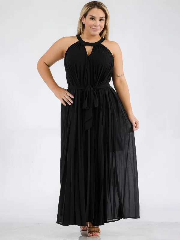 Easygoing Style Jasmine Plus Size Pleated Maxi Dress