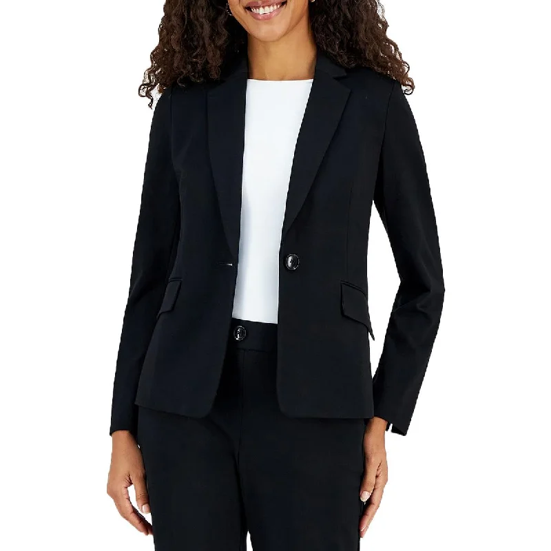 Advanced Design Kasper Womens Solid  One-Button Blazer