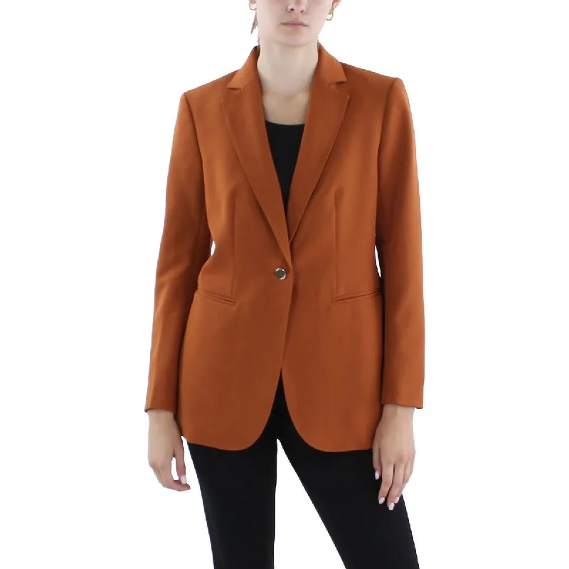 Simple Style Anne Klein Womens Collar  One-Button Blazer