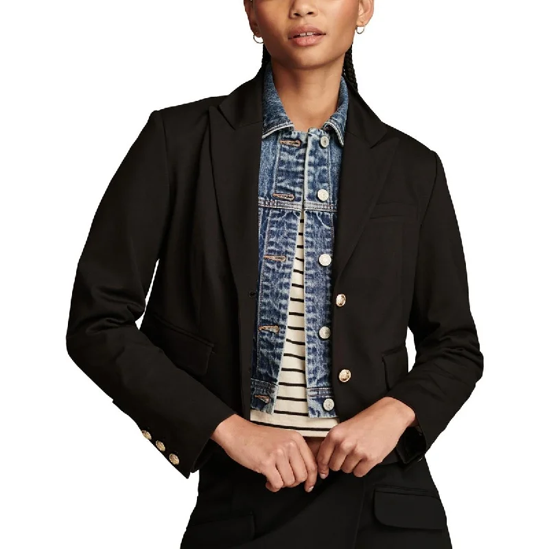 British Style Lucky Brand Womens Convertible  Two-Button Blazer