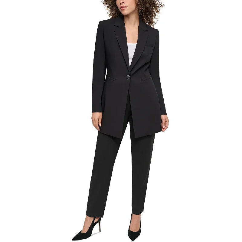 Lounge Wear DKNY Womens Petites Solid  One-Button Blazer