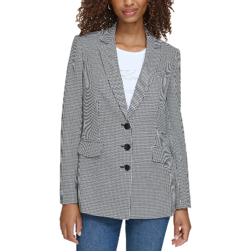 Stylish Comfort Karl Lagerfeld Paris Womens Houndstooth  Suit Jacket