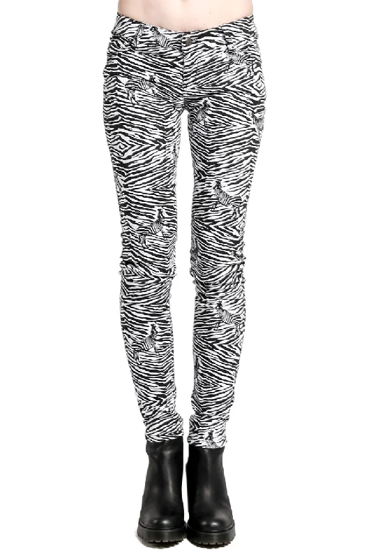 Effortless Wear Safari Jeans Zebra Print