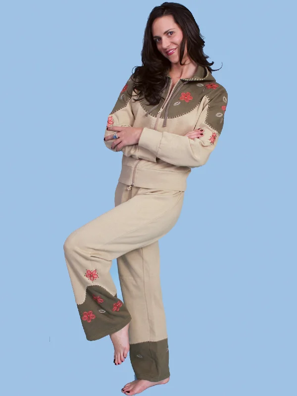 Weekend Wear Scully Womens Khaki 100% Cotton Two-Tone Pants