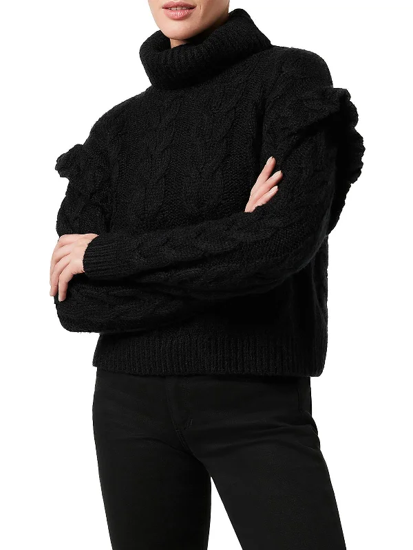 Fresh Comfort Adeline Womens Cable Knit Long Sleeve Turtleneck Sweater