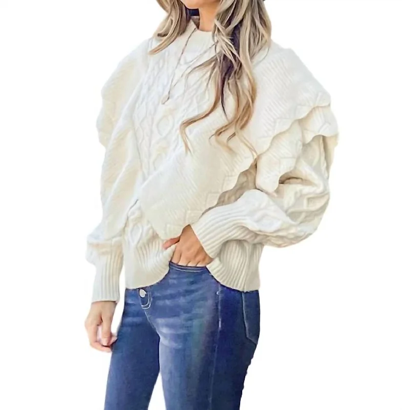 Exquisite Craftsmanship Autumn On My Mind Sweater In Cream