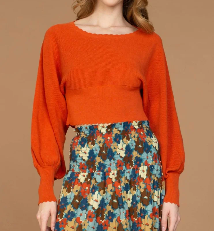 Comfortable Dresses Cleo Rib Sweater In Papaya