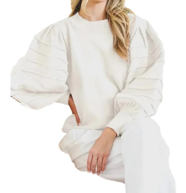 Elegant Comfort Cup Of Cozy Sweater In White