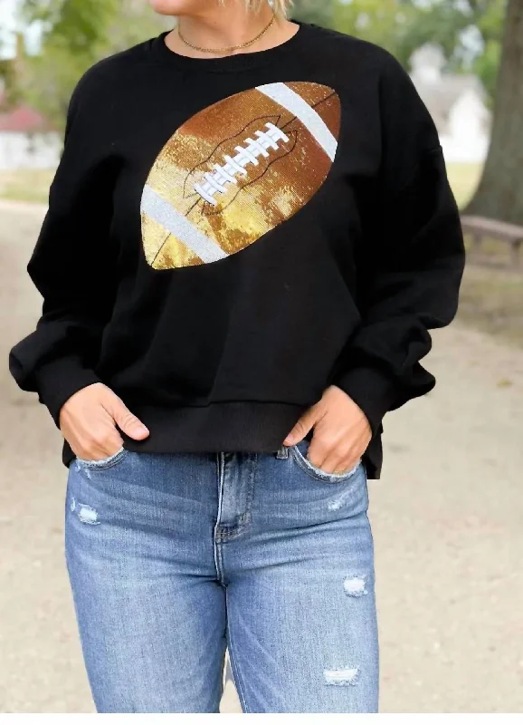 Daily Comfort Football Sweat Shirt In Black