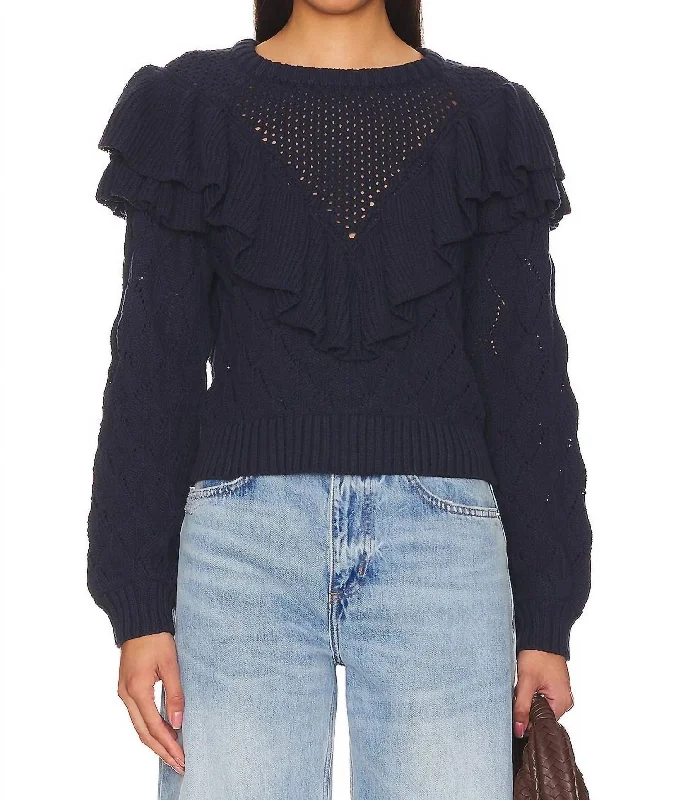 Elegant Comfort Giada Sweater In Indigo