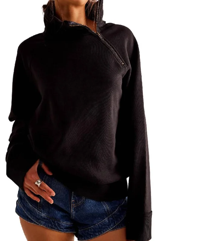 Warm Wear Just A Game Half-Zip Sweater In Black